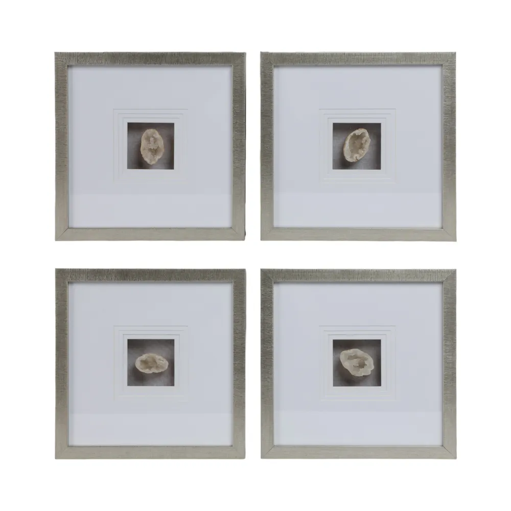 LIEFOAK SET OF 4 WHITE ART 16 (IN)