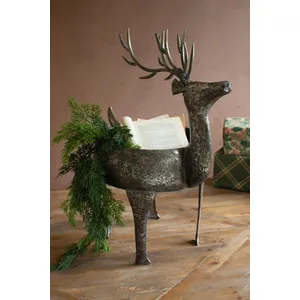 Rustic Metal Reindeer Planter 3