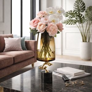 CARTERLAND GOLD GLASS VASE 19 (IN) 13