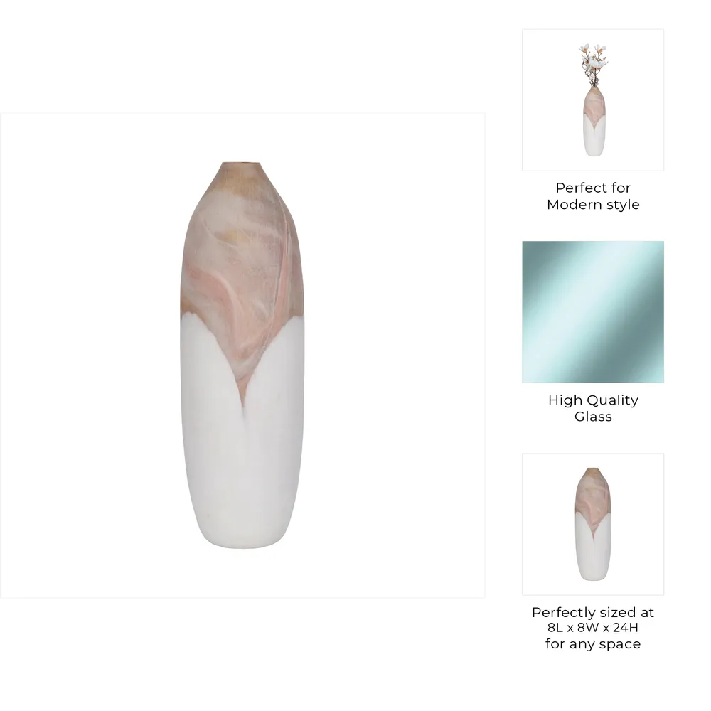 DRAKELEY TAN GLASS VASE 24 (IN)