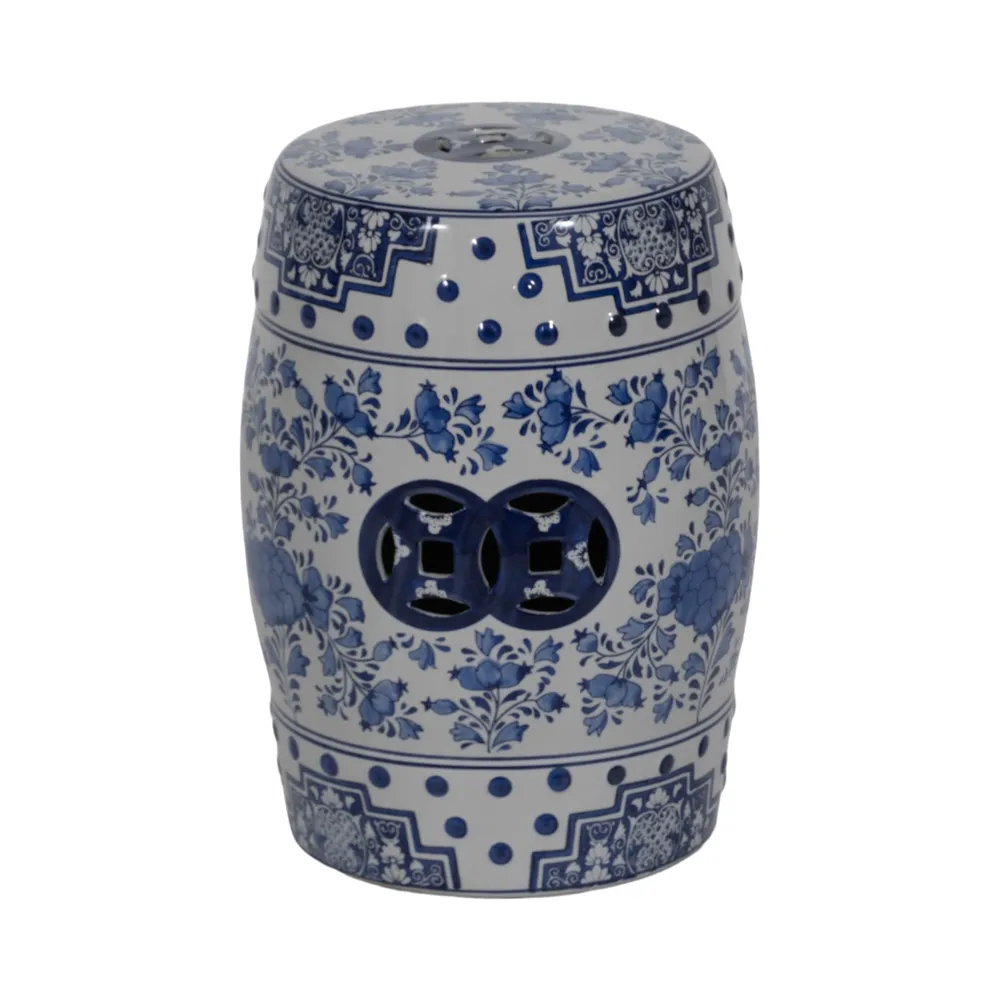 FLINTHAM BLUE GARDEN STOOL 18 (IN)