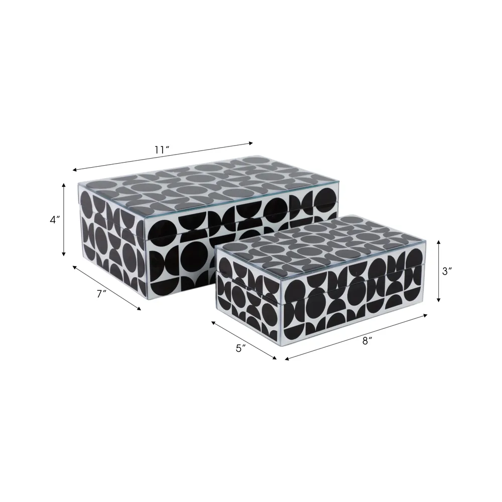 DUNEGROVE SET OF 2 BLACK BOXES 4 (IN)