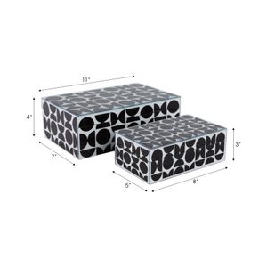 DUNEGROVE SET OF 2 BLACK BOXES 4 (IN) 8