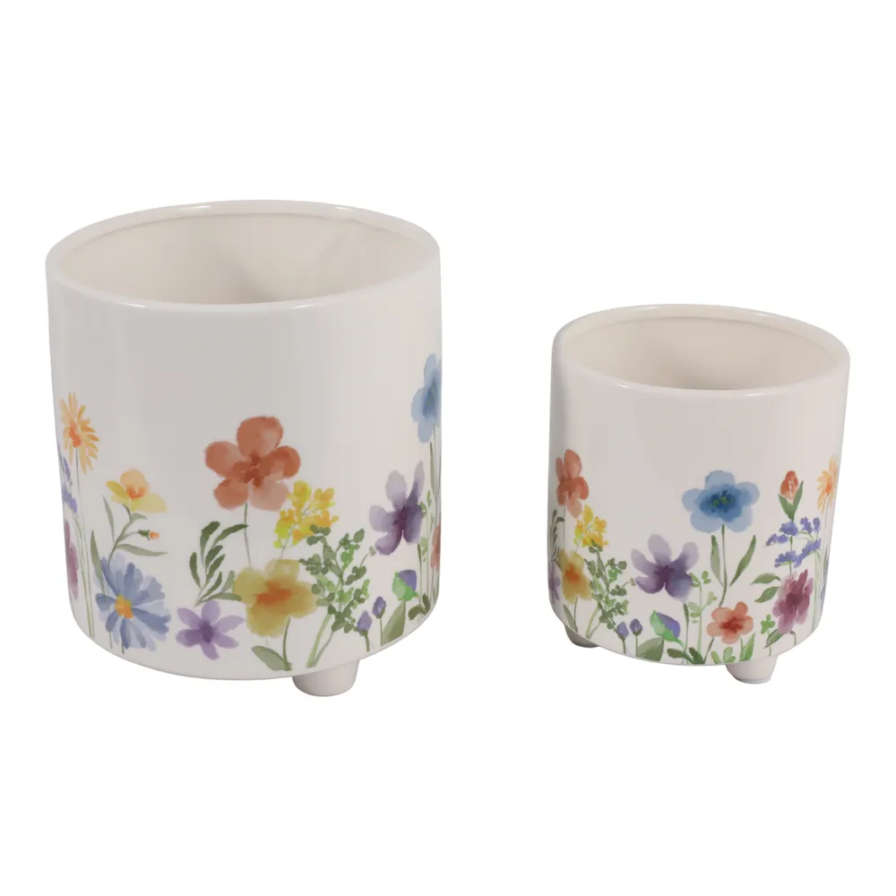 ALMAWAY SET OF 2 PURPLE PLANTER 8 (IN)