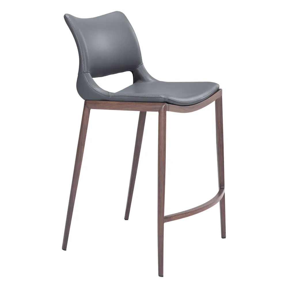 Ace Counter Stool Dark Gray & Walnut