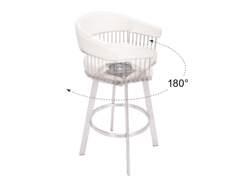 Bantry Swivel Barstool White 8