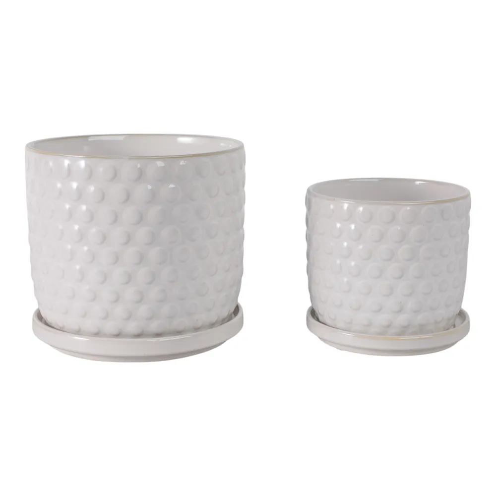 WINTONLAND SET OF 2 WHITE PLANTER 7 (IN)