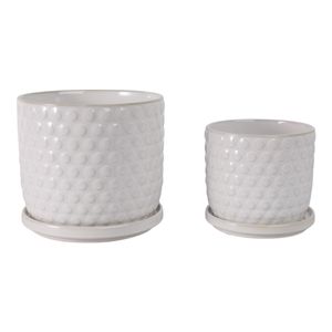 WINTONLAND SET OF 2 WHITE PLANTER 7 (IN) 1