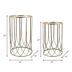 KANEHOLM SET OF 2 GOLD TABLE 26 (IN) 6