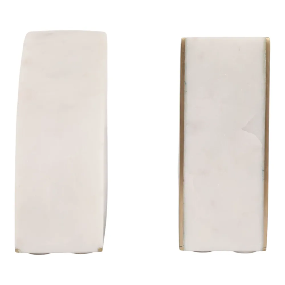 COREYFIELD SET OF 2 WHITE BOOKENDS 5 (IN)