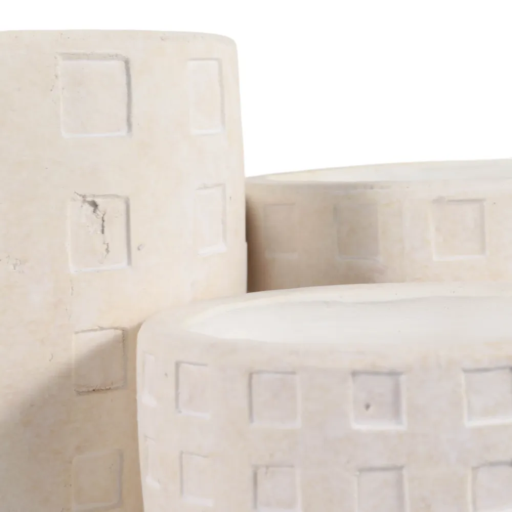 LEONABURN SET OF 3 IVORY PLANTER 9 (IN)