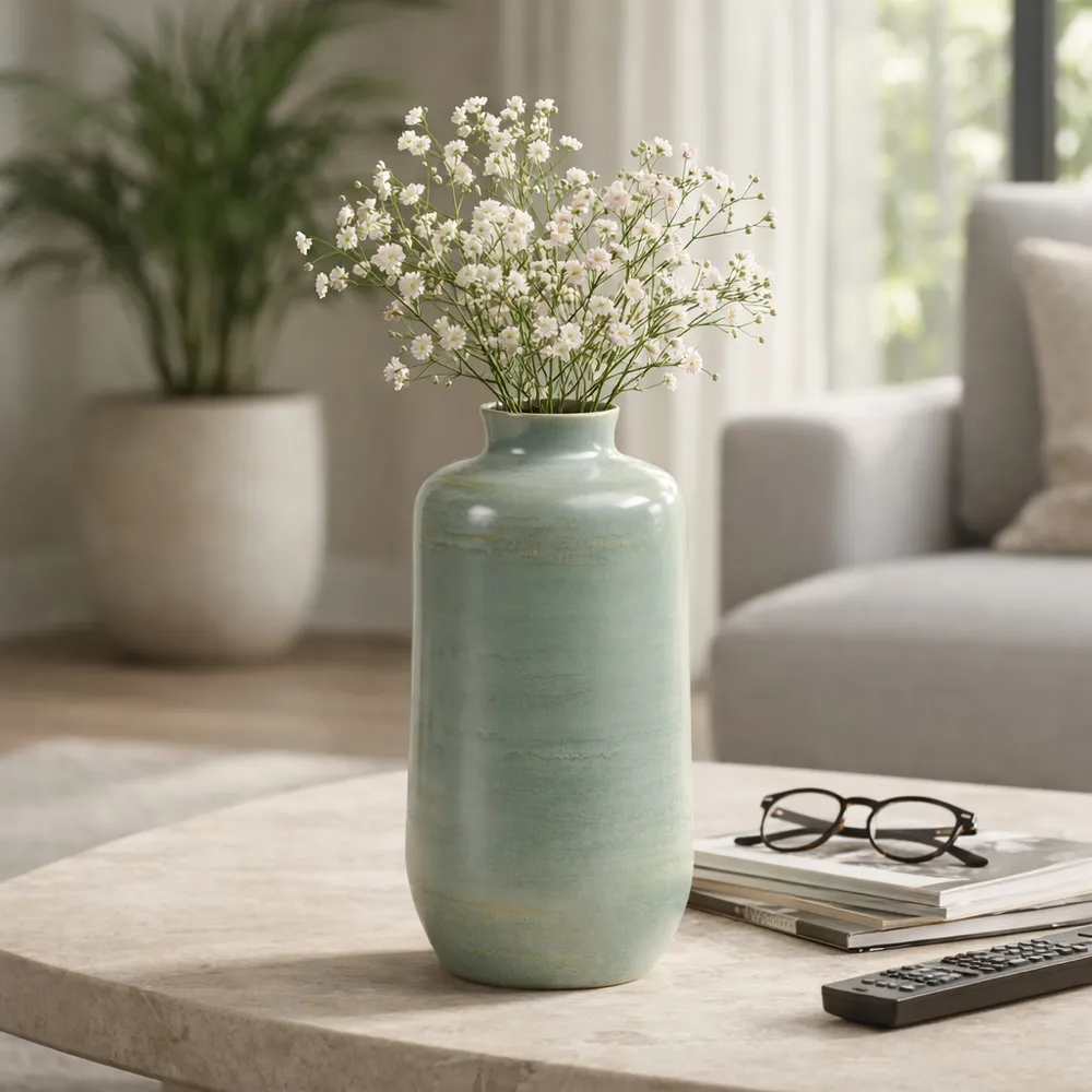 HOLLISSIDE GREEN VASE 12 (IN)