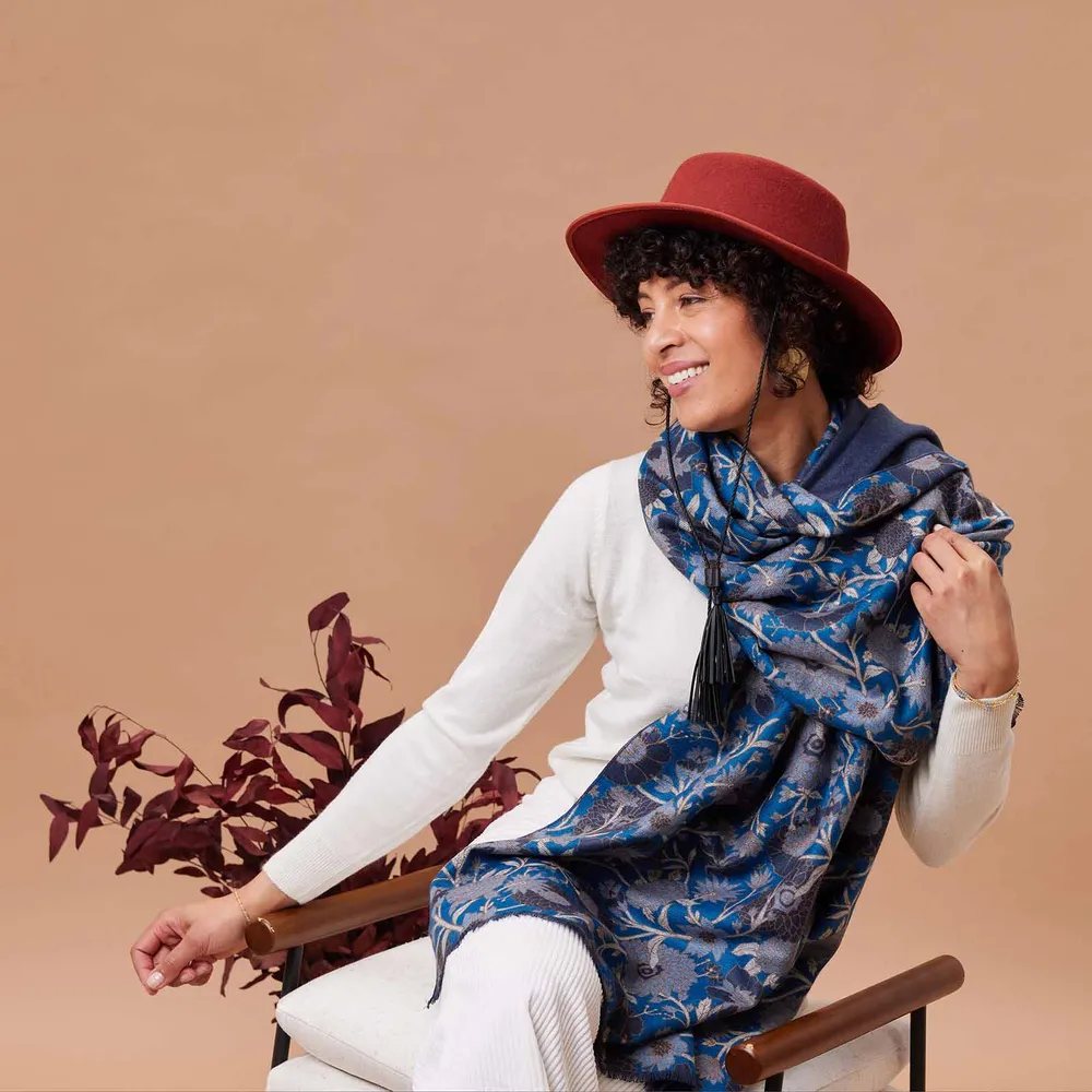 Capri Blue Reversible Wrap Scarf