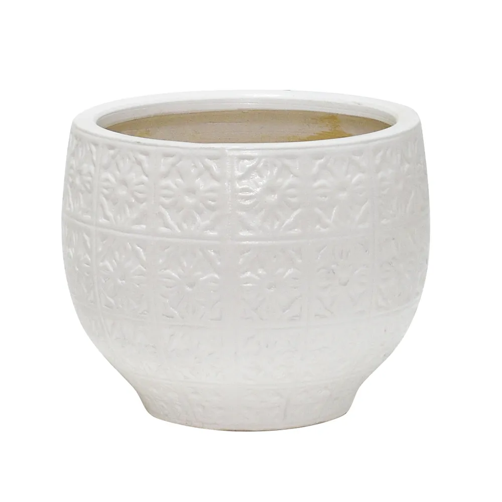 GUNNBROOK SET OF 3 WHITE PLANTER 11 (IN)