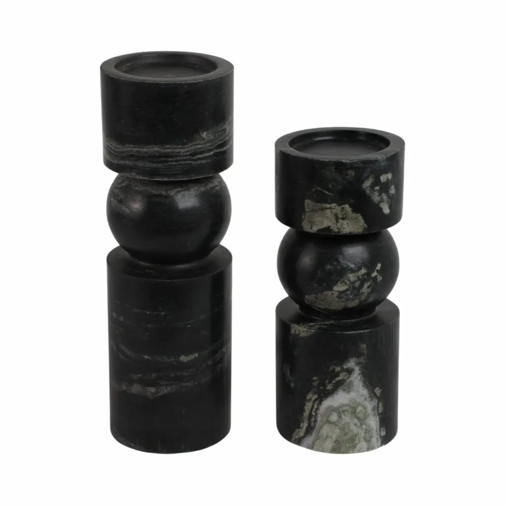 DESMONDMORE SET OF 2 GRAY CANDLE HOLDER 12 (IN)