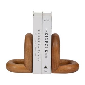 TRUEPORT SET OF 2 BROWN BOOKENDS 8 (IN) 3
