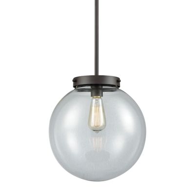 Beckett 12'' Wide 1-Light Mini Pendant - Oil Rubbed Bronze with Clear Glass