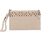 CHEVRON STRIPE CANVAS WRISTLET - COBALT BLUE 1
