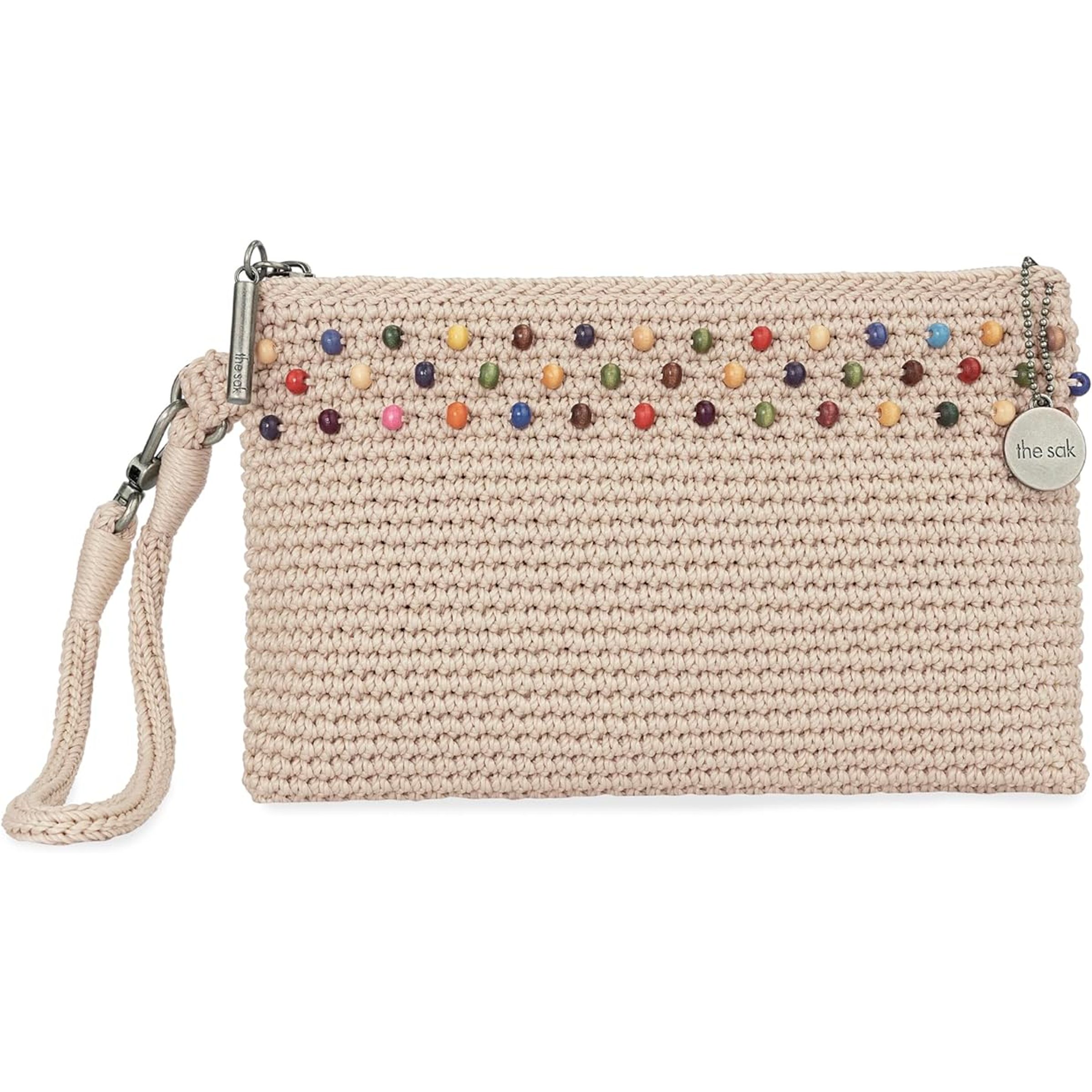 CHEVRON STRIPE CANVAS WRISTLET - COBALT BLUE