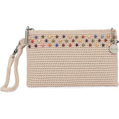 CHEVRON STRIPE CANVAS WRISTLET - COBALT BLUE