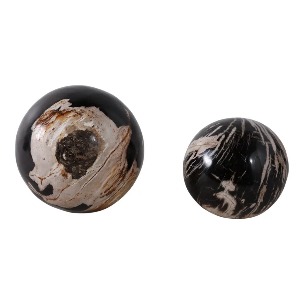 ELDERVIEW SET OF 2 BLACK ORBS 6 (IN)