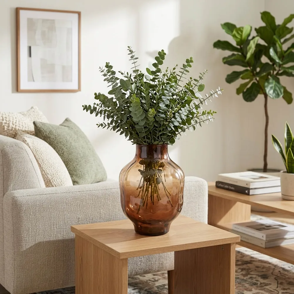 SARAHCLIFF BROWN GLASS VASE 11 (IN)