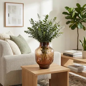 SARAHCLIFF BROWN GLASS VASE 11 (IN) 12