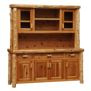 Cedar Log 75-inch Buffet & Hutch - with Shelving - Vintage