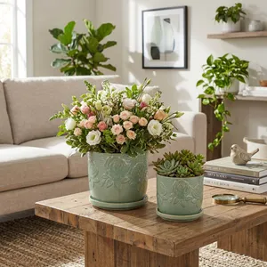 HOBARTGATE SET OF 2 GREEN PLANTER 7 (IN) 12