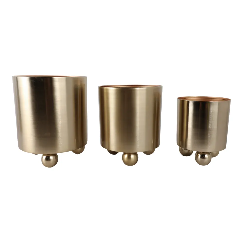 CLAYLAND SET OF 3 GOLD PLANTER 13 (IN)