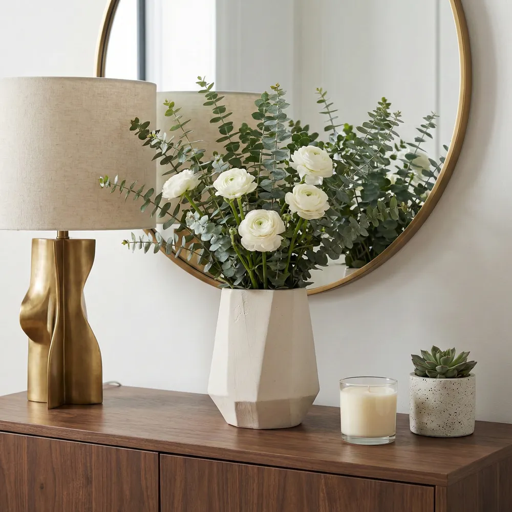 ENOCHWICK WHITE VASE 9 (IN)
