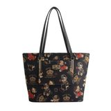 LARGE TOTE W WOVEN HANDLE - SILHOUETTE BEAR 1