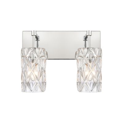 Forma de Crystal 14″ Wide 2-Light Vanity Light - Polished Chrome