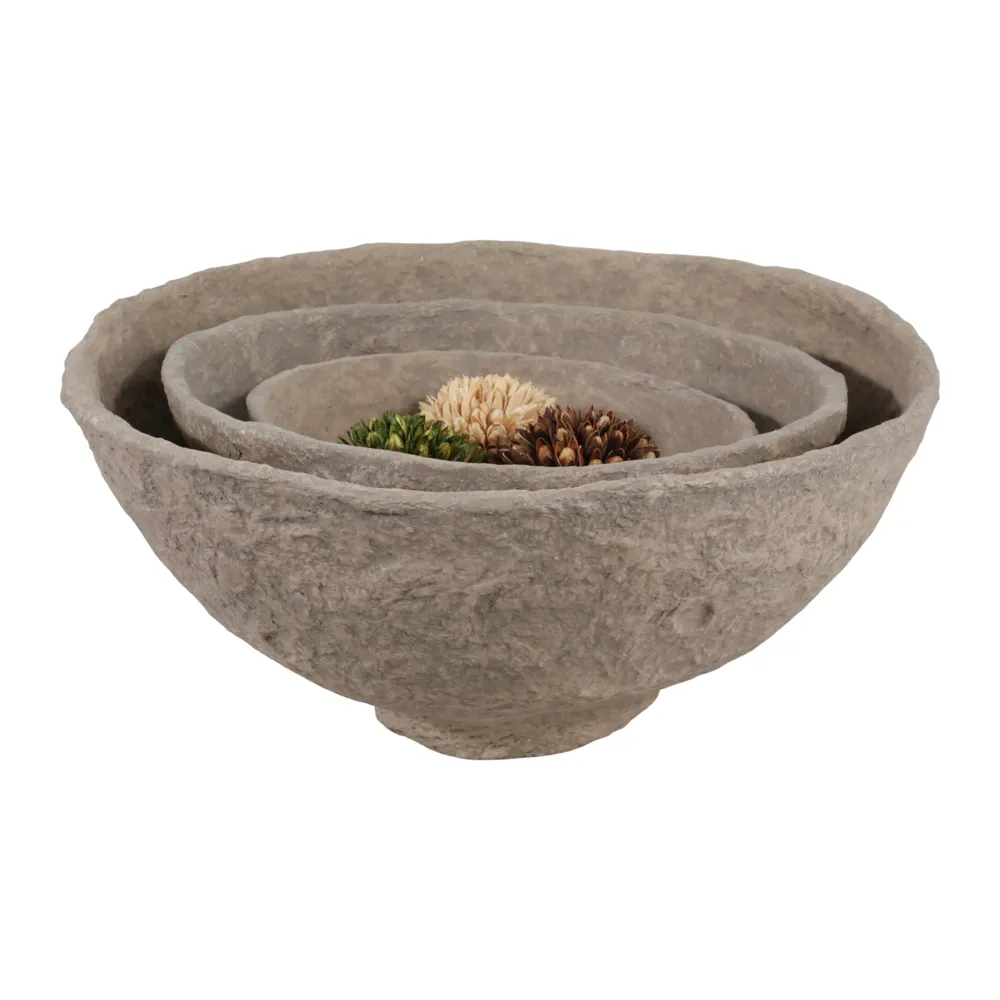 BECKLEY SET OF 3 TAN BOWLS 10 (IN)