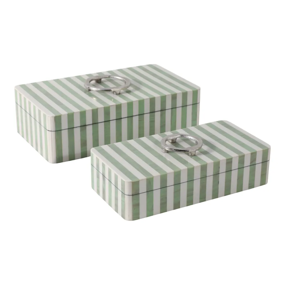 DECKERWORTH SET OF 2 GREEN BOXES 5 (IN)