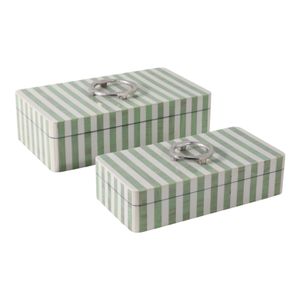DECKERWORTH SET OF 2 GREEN BOXES 5 (IN) 1
