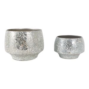 ANTONSHAW SET OF 2 SILVER PLANTER 8 (IN) 3