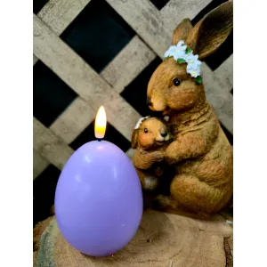 Lavender Egg Shaped 3D Flame LED Candle 3x3.5in 2