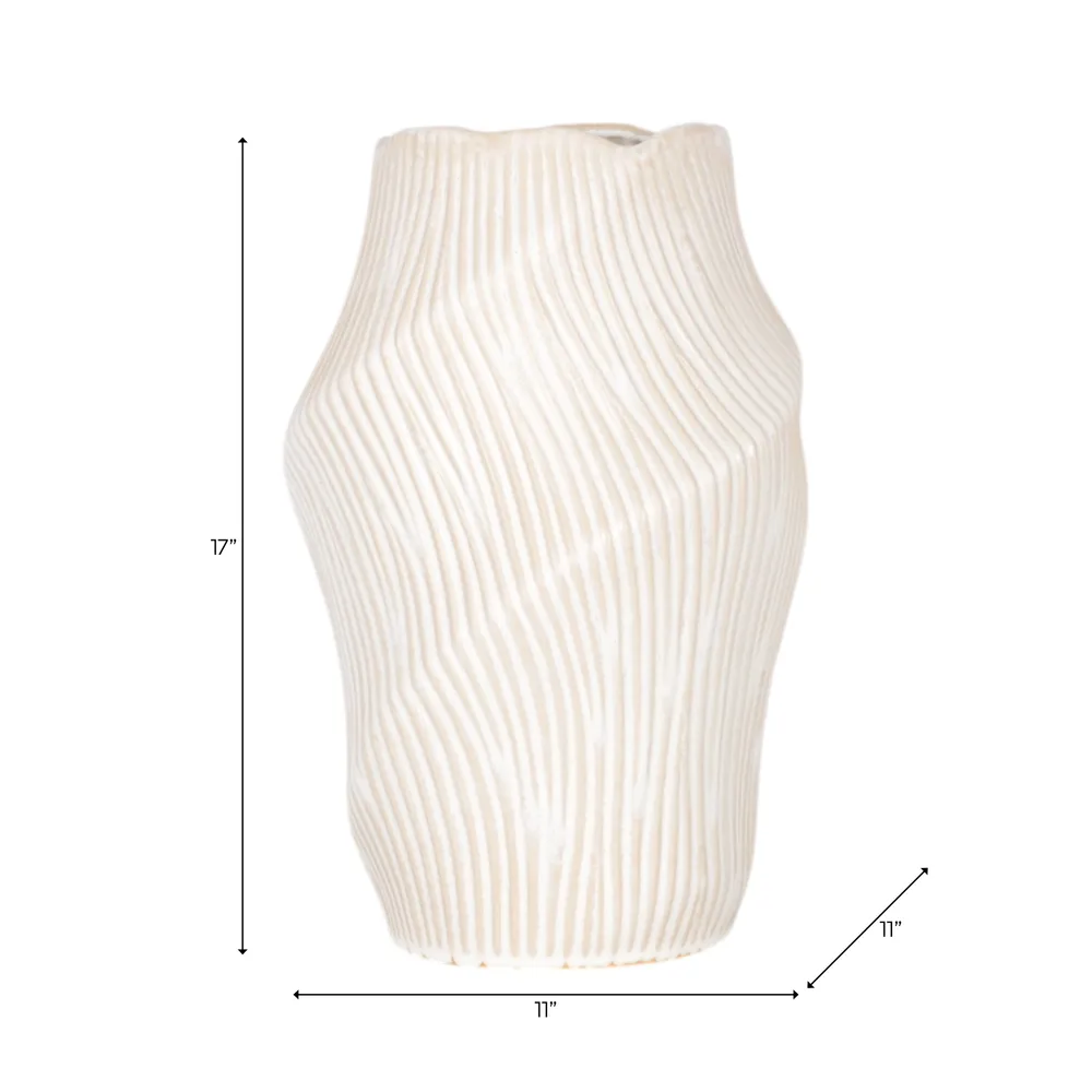 DORSEYSTONE CREAM VASE 17 (IN)
