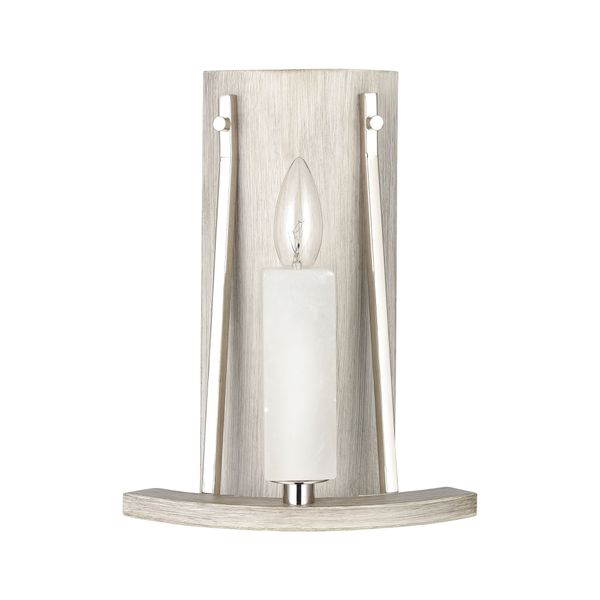 White Stone 12'' High 1-Light Sconce - Polished Nickel