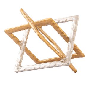 Abstract Interlocking Sculpture - Brass and Nickel 3