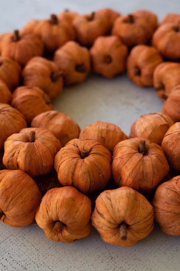 Faux Pumpkin Wreath