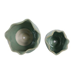 DRAPERSTONE SET OF 2 GREEN PLANTER 6 (IN) 9
