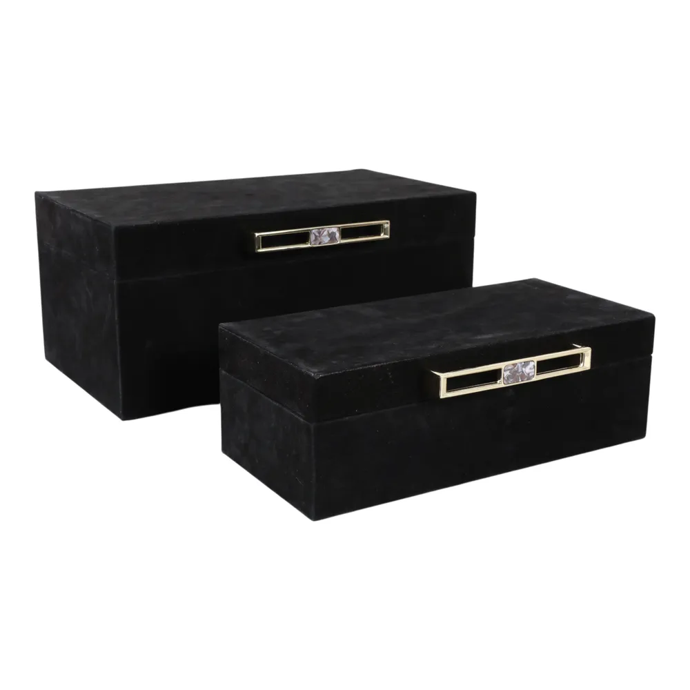 GRANLEYBURN SET OF 2 BLACK BOXES 6 (IN)