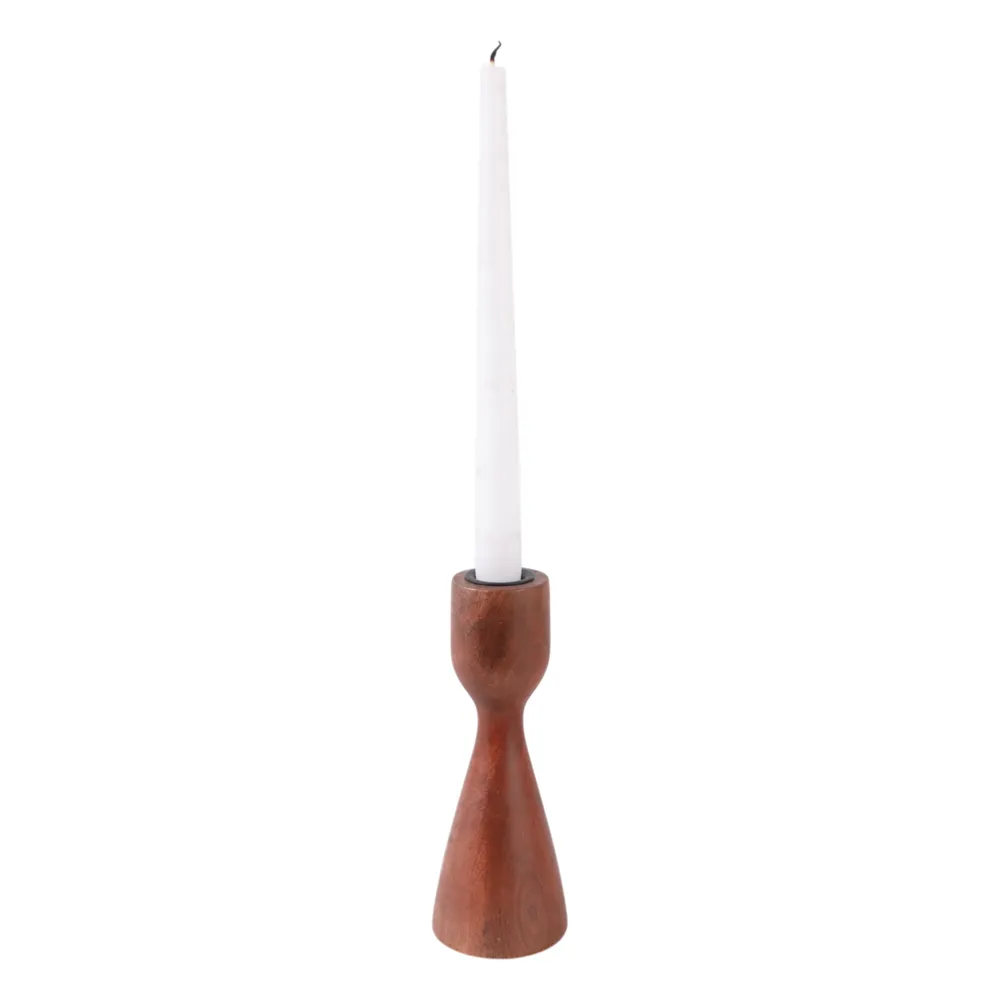 FARLEYSIDE BROWN CANDLE HOLDER 8 (IN)