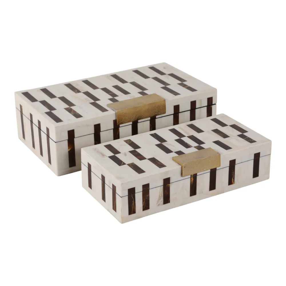 CHLOETON SET OF 2 BROWN BOXES 5 (IN)