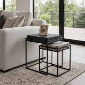 BARNETWIND SET OF 2 BLACK TABLE 23 (IN) 2