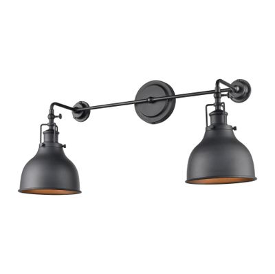 Skillet 12″ High 2-Light Sconce - Matte Black