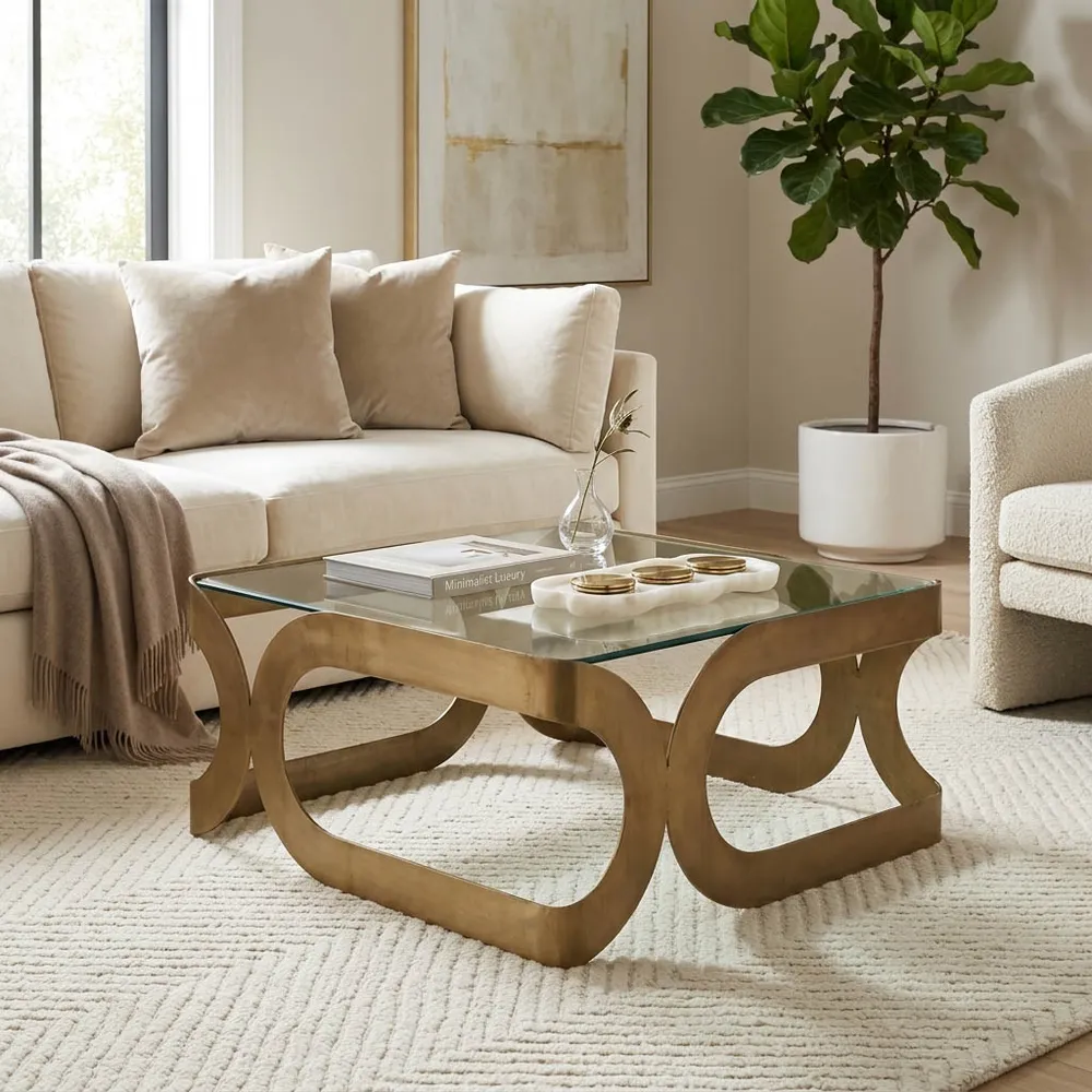 EMMETVIEW GOLD COFFEE TABLE 15 (IN)