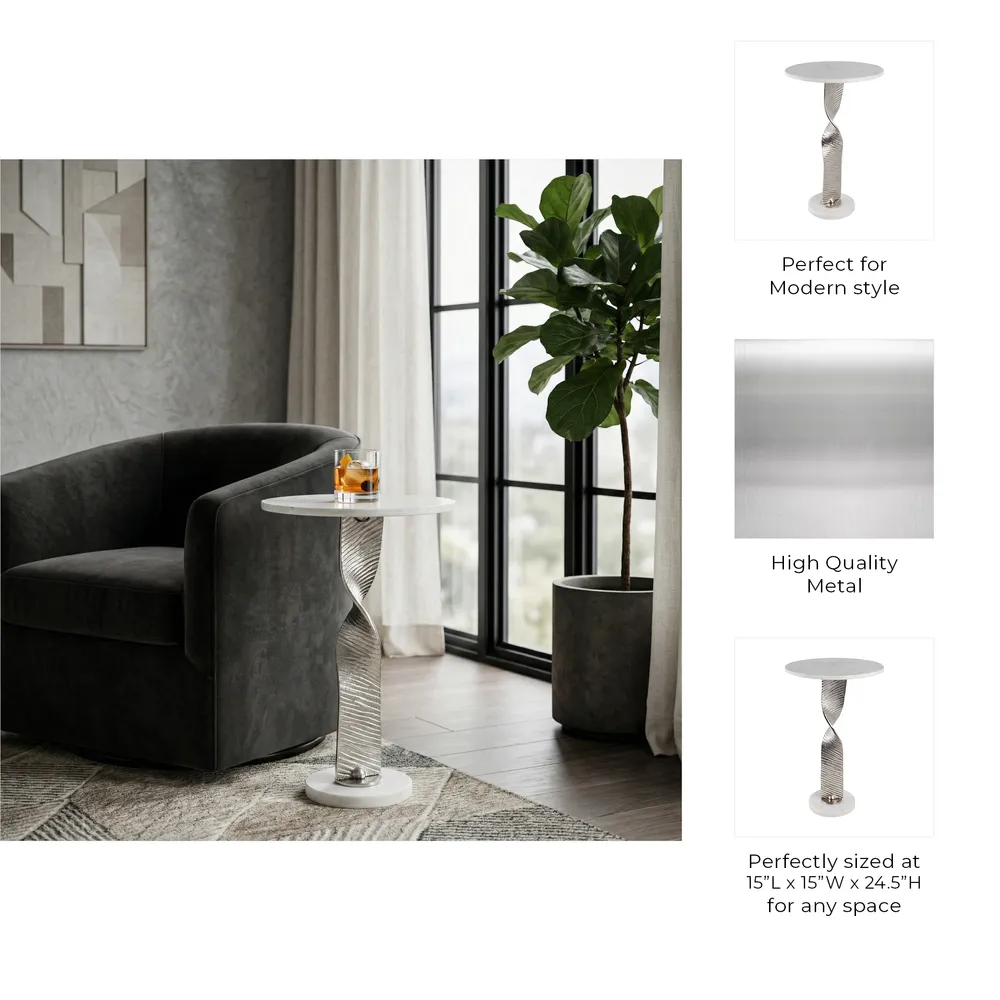 DENTONWIND SILVER TABLE 25 (IN)
